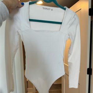 White Abercrombie Squareneck bodysuit